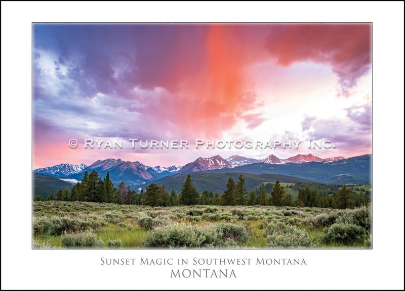 Sunset Magic in Southwest Montana - Notecard